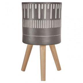 Darnell Large Black And White Finish Planter