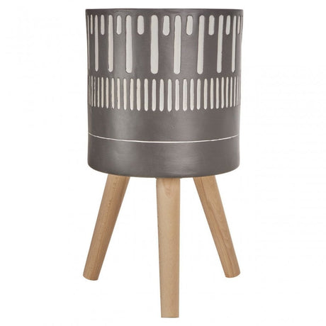 Darnell Large Black And White Finish Planter