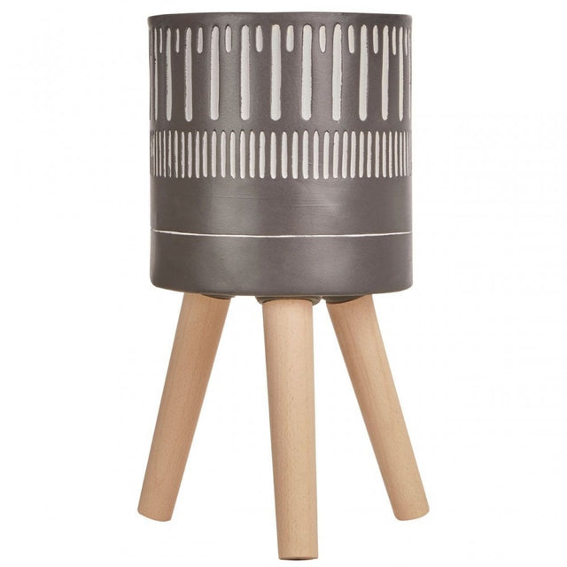 Darnell Small Black And White Finish Planter