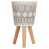Darnell White And Black Planter