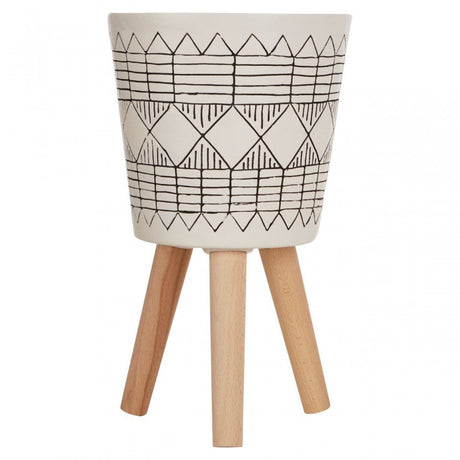 Darnell White And Black Planter