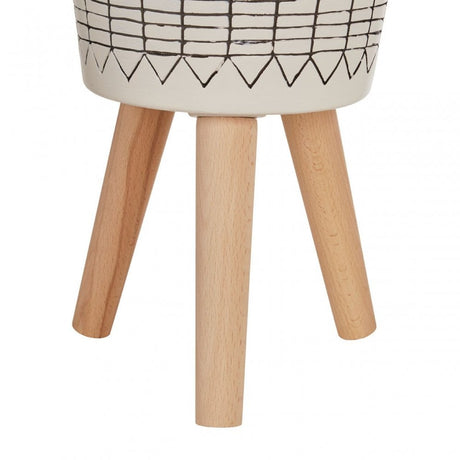 Darnell White And Black Planter