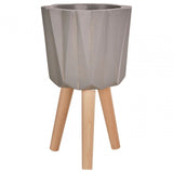 Darnell Small Grey Multifaceted Planter