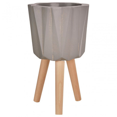 Darnell Small Grey Multifaceted Planter