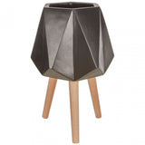 Darnell Black Multifaceted Planter - 62Cm
