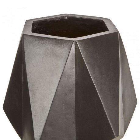 Darnell Black Multifaceted Planter - 62Cm