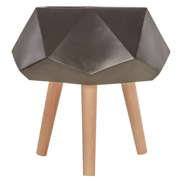 Darnell Blackmultifaceted Planter - 22Cm