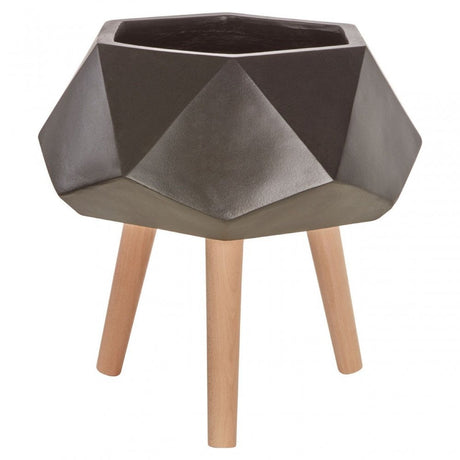 Darnell Blackmultifaceted Planter - 22Cm