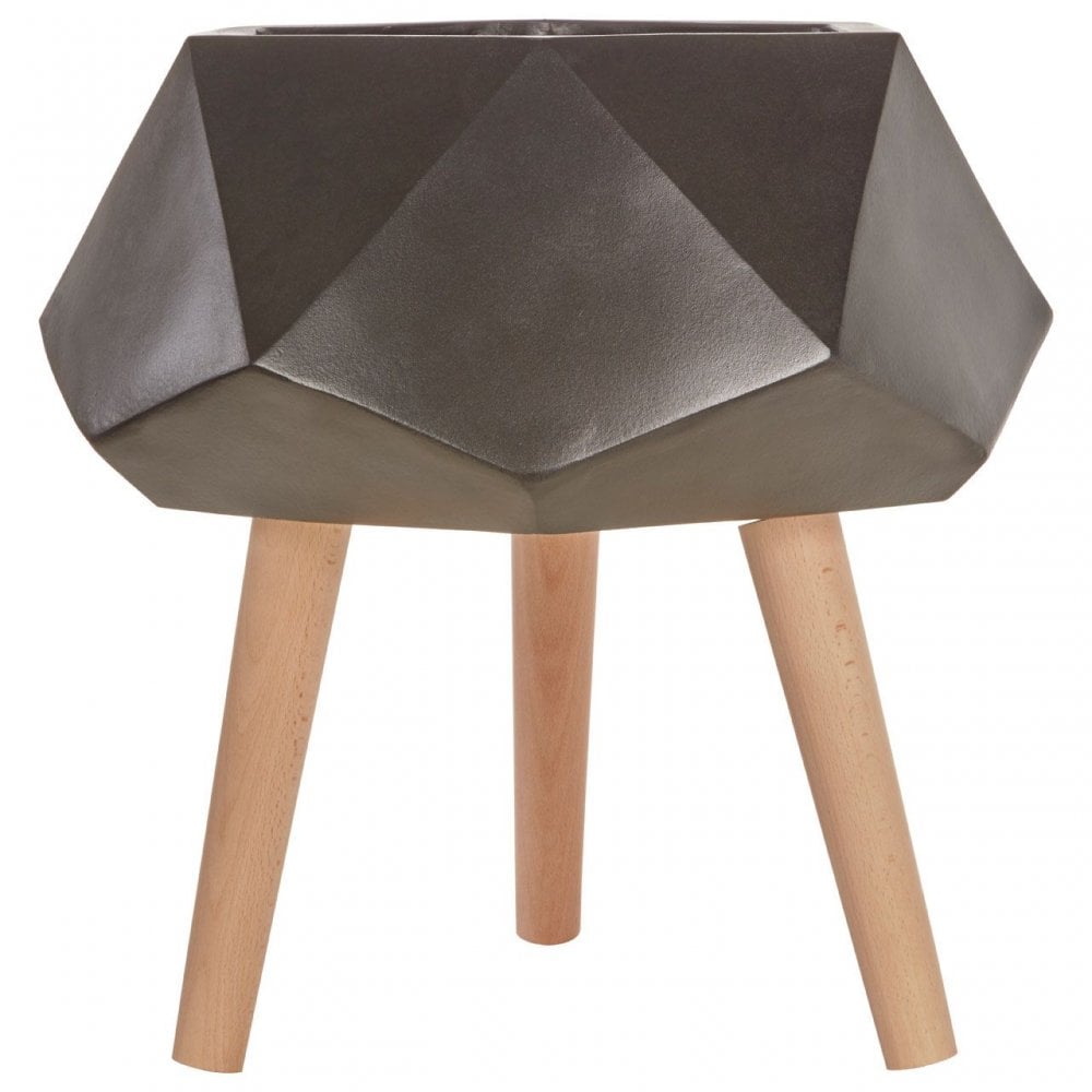 Darnell Blackmultifaceted Planter - 22Cm