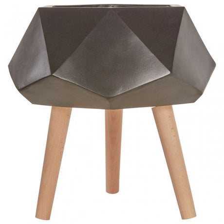 Darnell Blackmultifaceted Planter - 22Cm