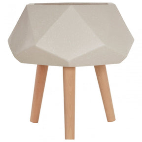 Darnell White Multifaceted Planter - 22Cm