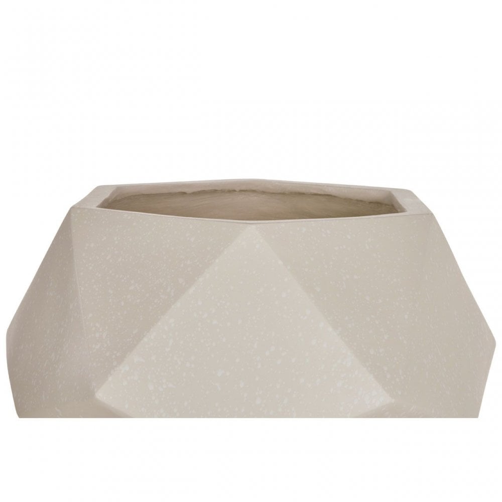 Darnell White Multifaceted Planter - 22Cm