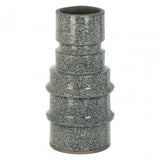 Kaga Grey Speckled Earthenware Vase