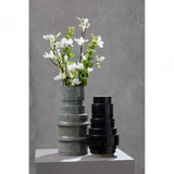 Kaga Grey Speckled Earthenware Vase