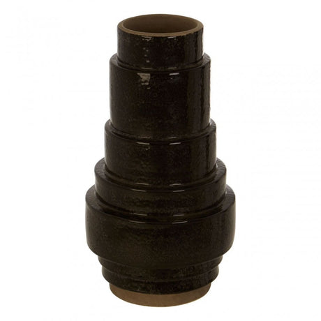 Kaga Black Earthenware Vase