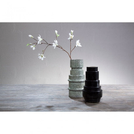 Kaga Black Earthenware Vase