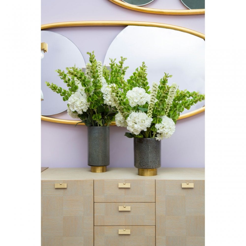 Cleo Small Grey And Gold Vase