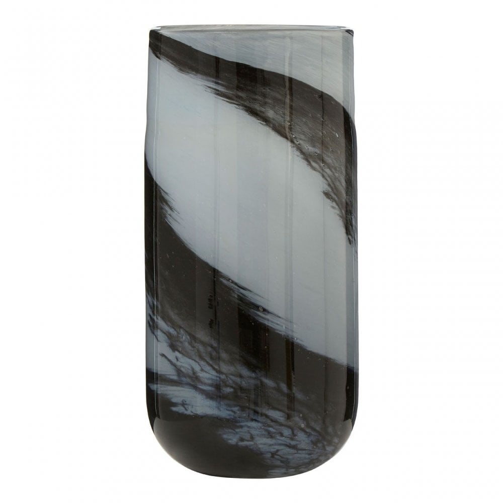 Carra Large Grey / Black Brushstroke Vase