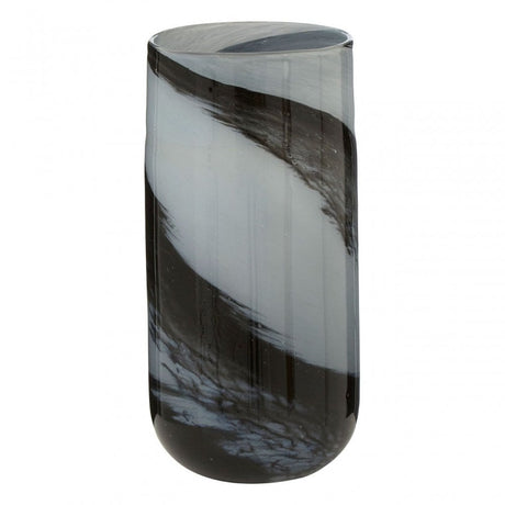 Carra Large Grey / Black Brushstroke Vase