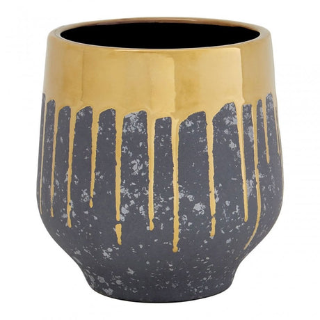 Cyrus Grey And Gold Finish Planter