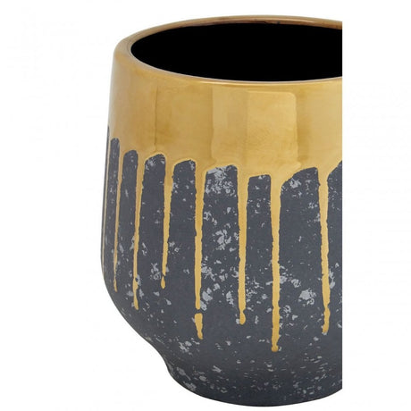 Cyrus Grey And Gold Finish Planter