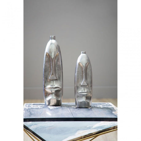 Viso Large Silver Finish Tall Vase