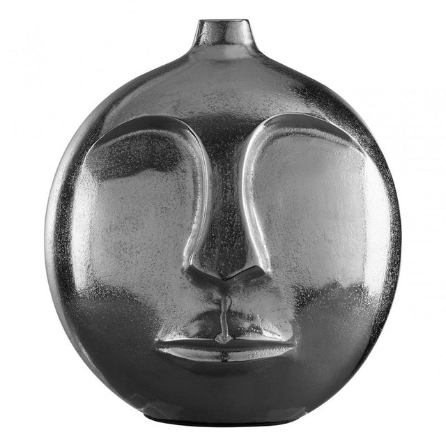 Viso Large Silver Finish Round Vase