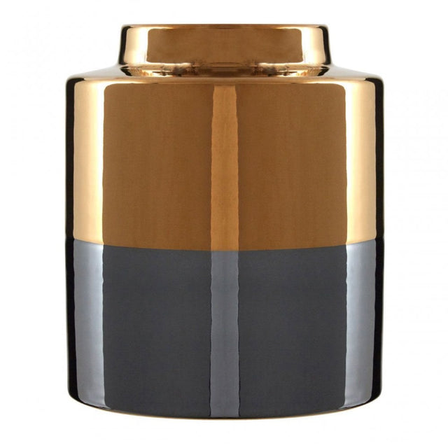 Stellar Grey Small Metallic Vase