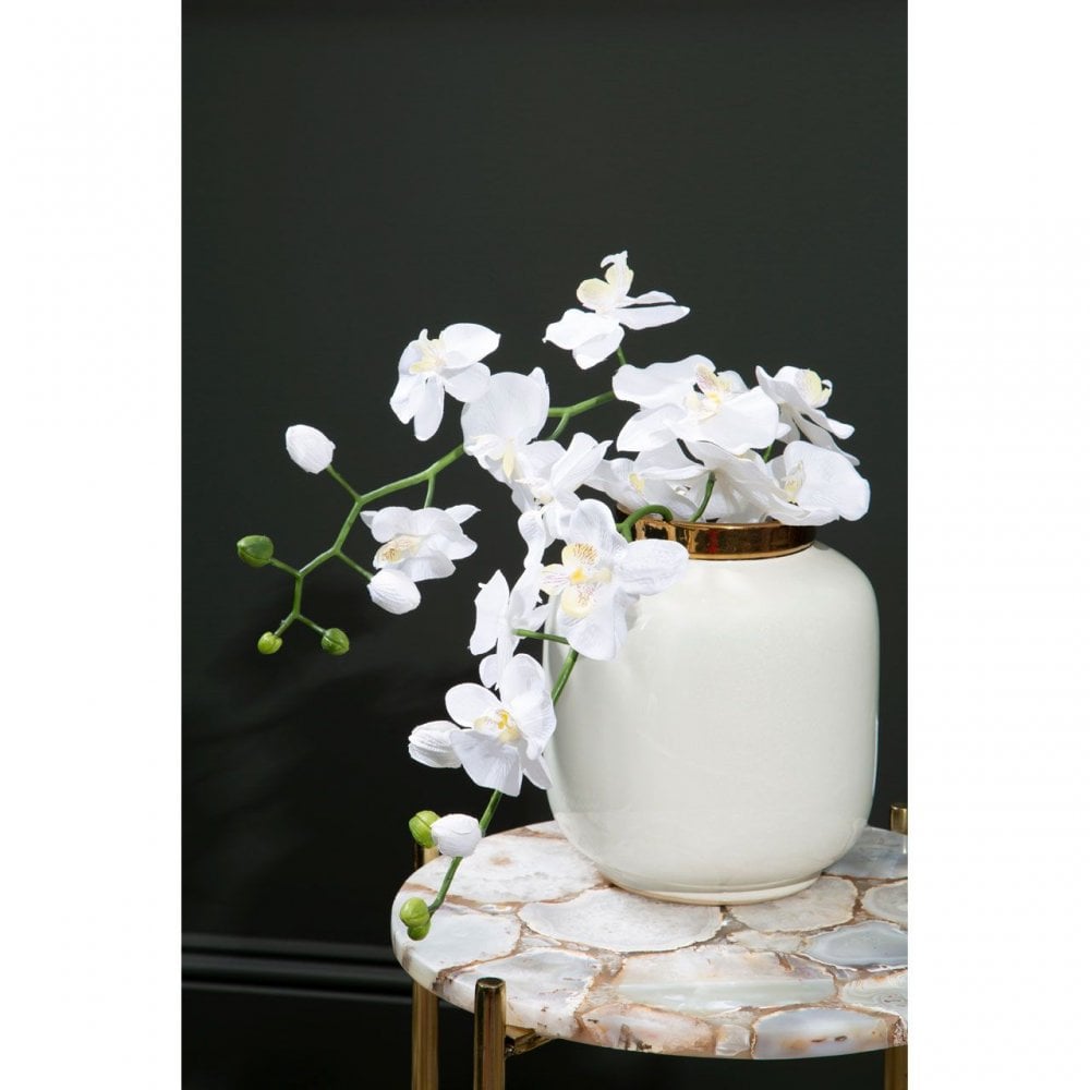 Stellar White Porcelain Metallic Vase