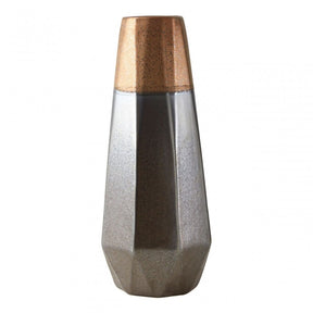 Jet Large Silver And Copper Vase