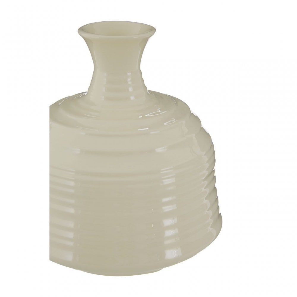 Complements Cream Small Ribbed Ceramic Vase