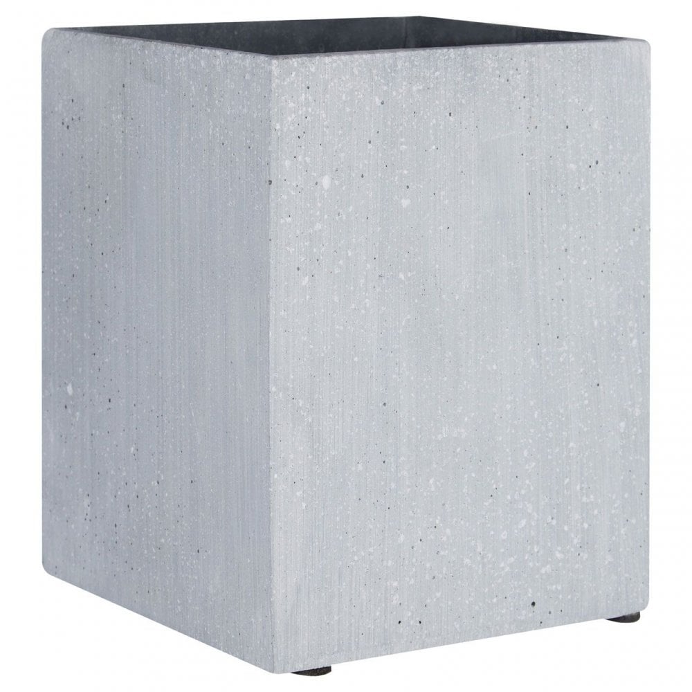 Grey Polyresin Small Square Vase