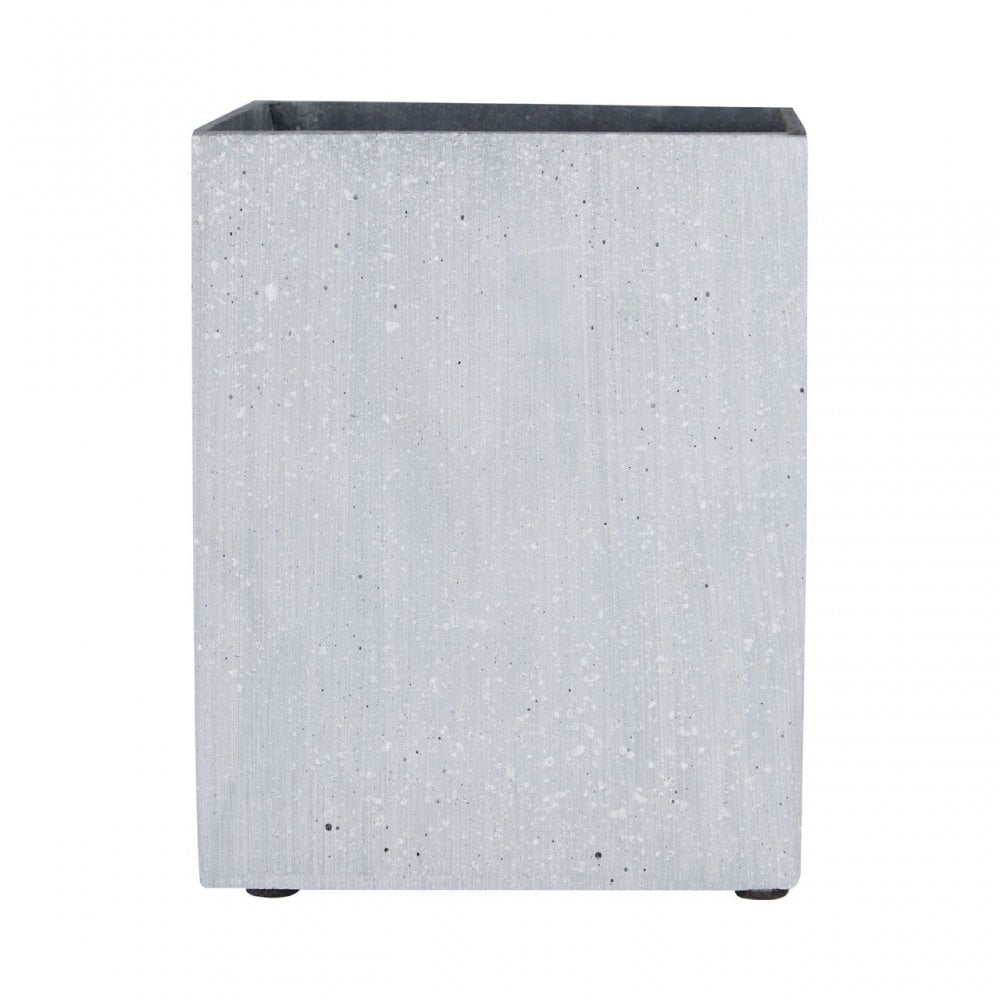 Grey Polyresin Small Square Vase