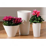 White Polyresin Round Edged Vase