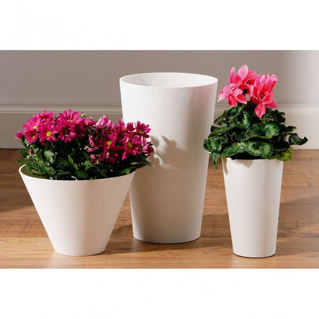 White Polyresin Round Edged Vase