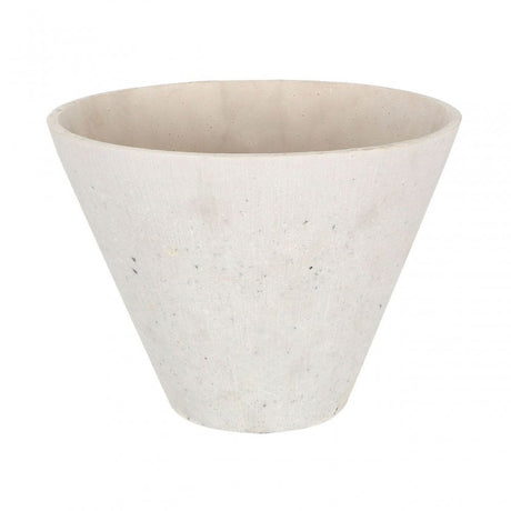 White Polyresin Round Edged Vase