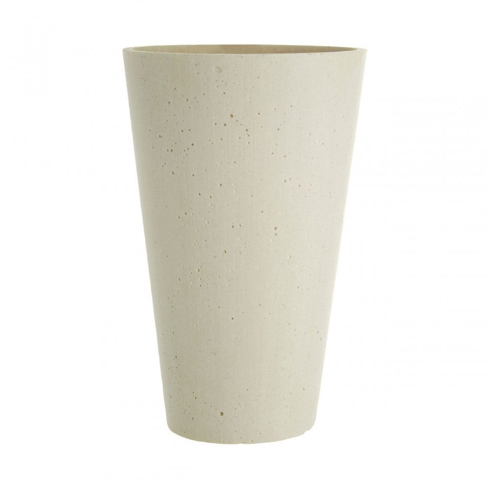 White Polyresin Small Tapered Vase