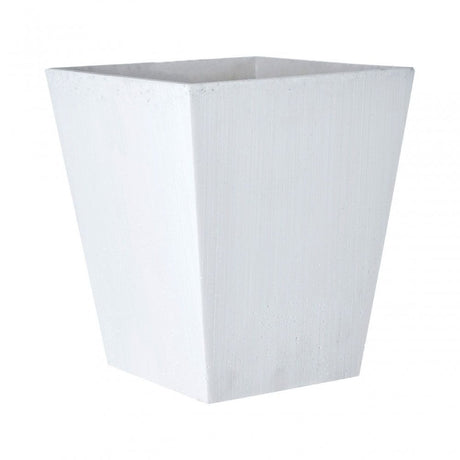 White Polyresin Square Edged Vase