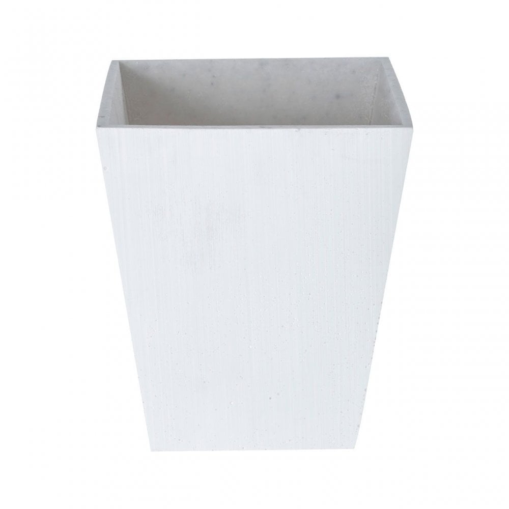 White Polyresin Square Edged Vase