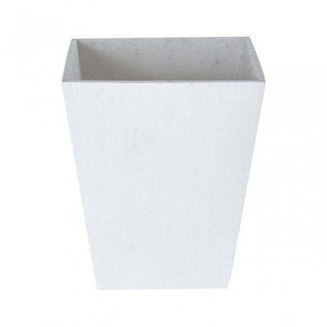 White Polyresin Square Edged Vase