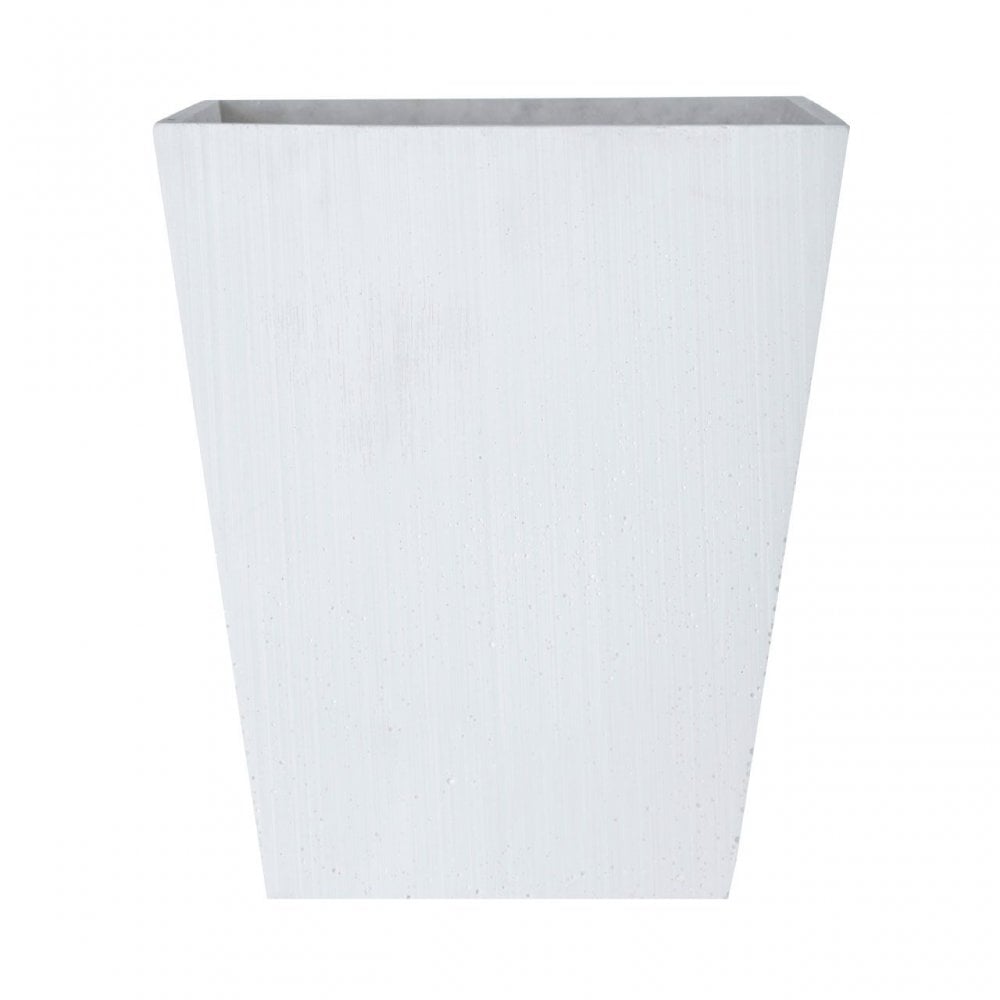White Polyresin Square Edged Vase