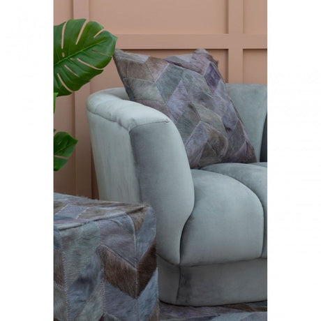 Safira Light Grey Patchwork Cushion Cover