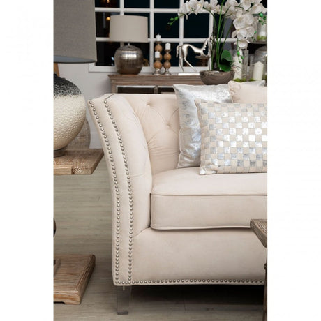 Fifty Five South Crush Leather Silver Cushion