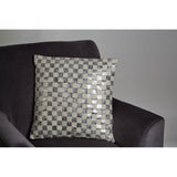 Fifty Five South Silver Check Square Cushion