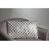 Fifty Five South Ivory/Silver Check Cushion