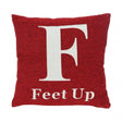 Words 'Feet Up' Red Cushion