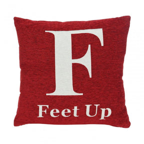 Words 'Feet Up' Red Cushion