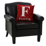 Words 'Feet Up' Red Cushion