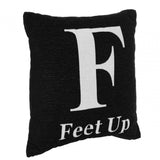 Words 'Feet Up' Black Cushion
