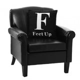 Words 'Feet Up' Black Cushion
